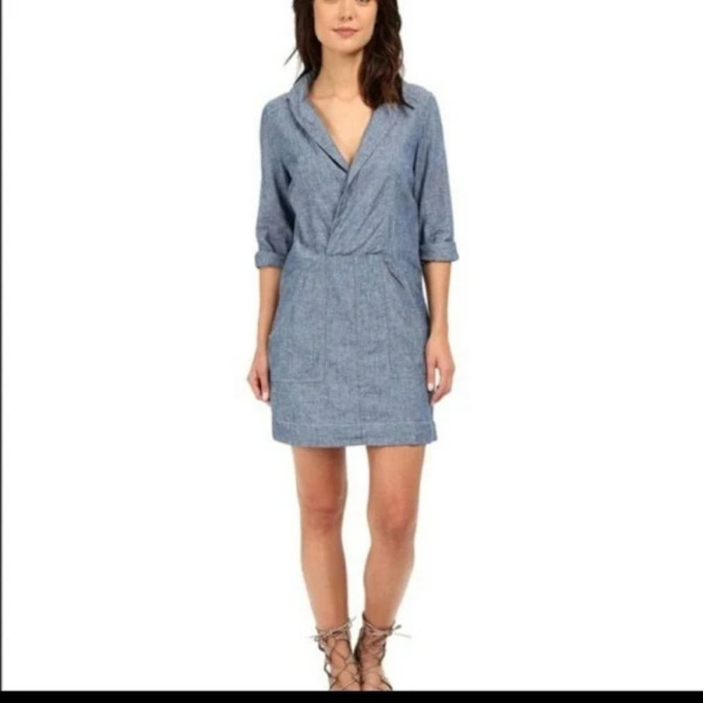 Free People Done Up in Denim Mini Dress. SZ M - Picture 4 of 4